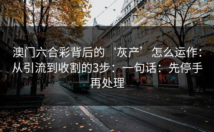 澳门六合彩背后的‘灰产’怎么运作：从引流到收割的3步：一句话：先停手再处理