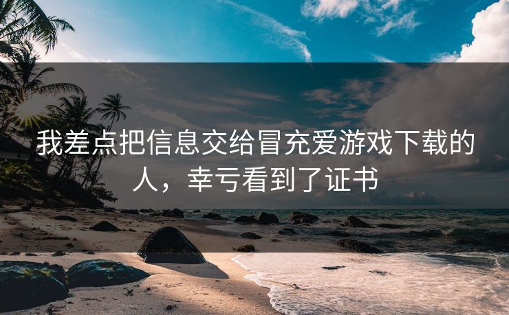 我差点把信息交给冒充爱游戏下载的人，幸亏看到了证书